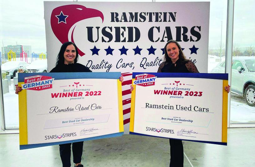 Ramstein Used Car employees with their certificate 